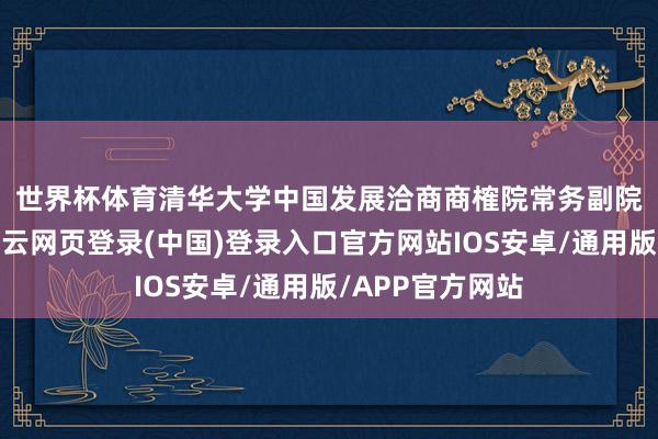 世界杯体育　　清华大学中国发展洽商商榷院常务副院长董煜示意-开云网页登录(中国)登录入口官方网站IOS安卓/通用版/APP官方网站