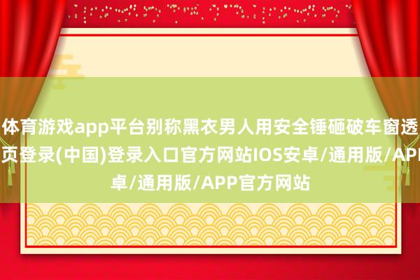 体育游戏app平台别称黑衣男人用安全锤砸破车窗透气-开云网页登录(中国)登录入口官方网站IOS安卓/通用版/APP官方网站